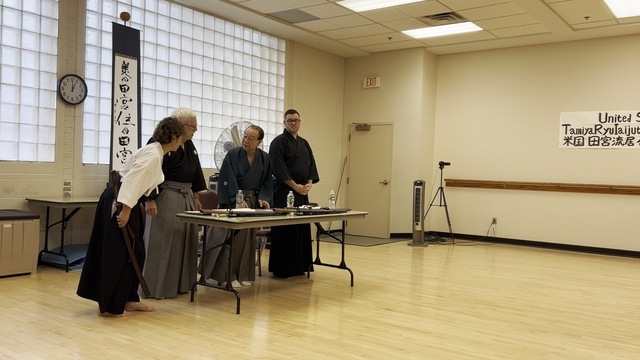 Soke sensei delivers his opening aisatsu (greeting)